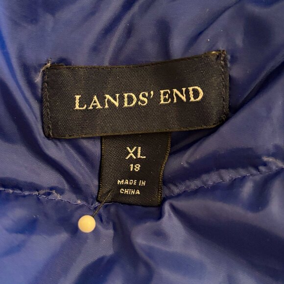 Land's End Blue Puffer Vest - Size XL - Picture 7 of 8